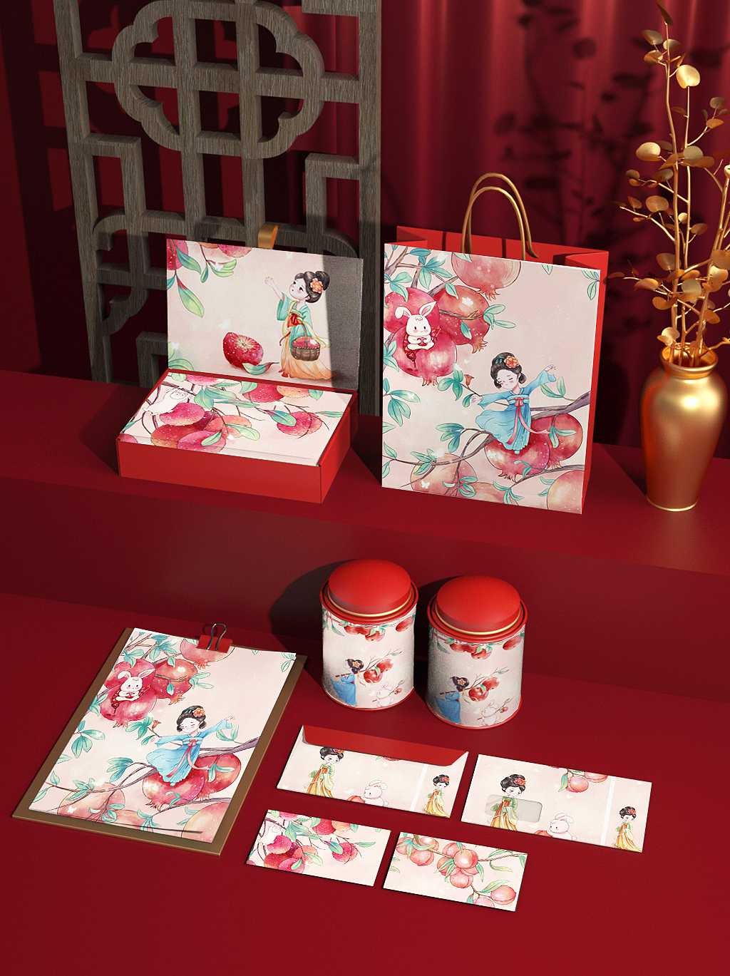 水果插画系列丨水果包装丨古风Q版