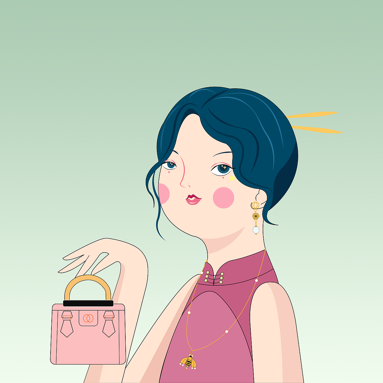 民国少女NFT（图ZMzAyNTY3NzI4） - 创作习作 - 站酷设计师爱谷穗的猫原创素材 - 站酷ZCOOL