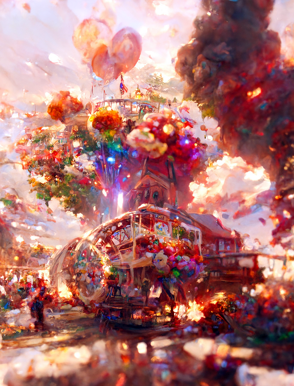 ai绘画,缤纷夏日游乐场