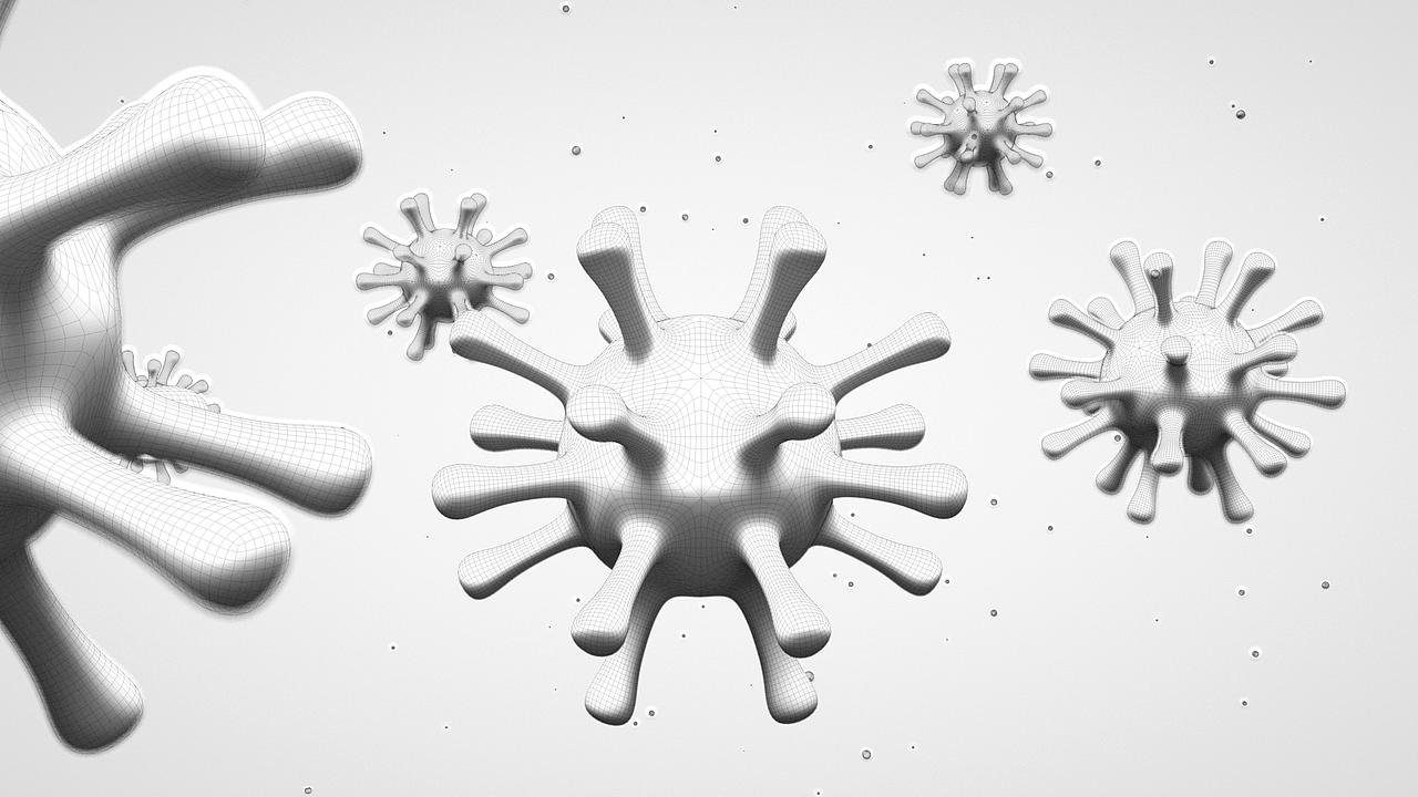 邪恶的新冠病毒感形象渲染