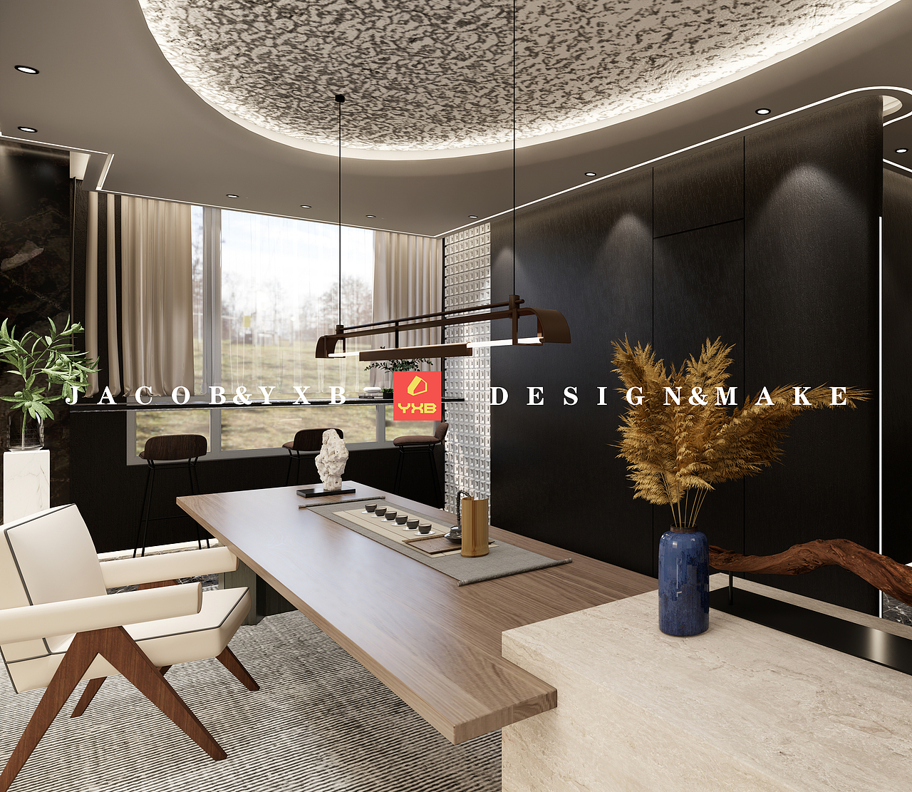 高级感暗黑色系办公室（图ZMzE0MDgwNTM2） - 展陈设计 - 站酷设计师JACOB雪饼原创素材 - 站酷ZCOOL