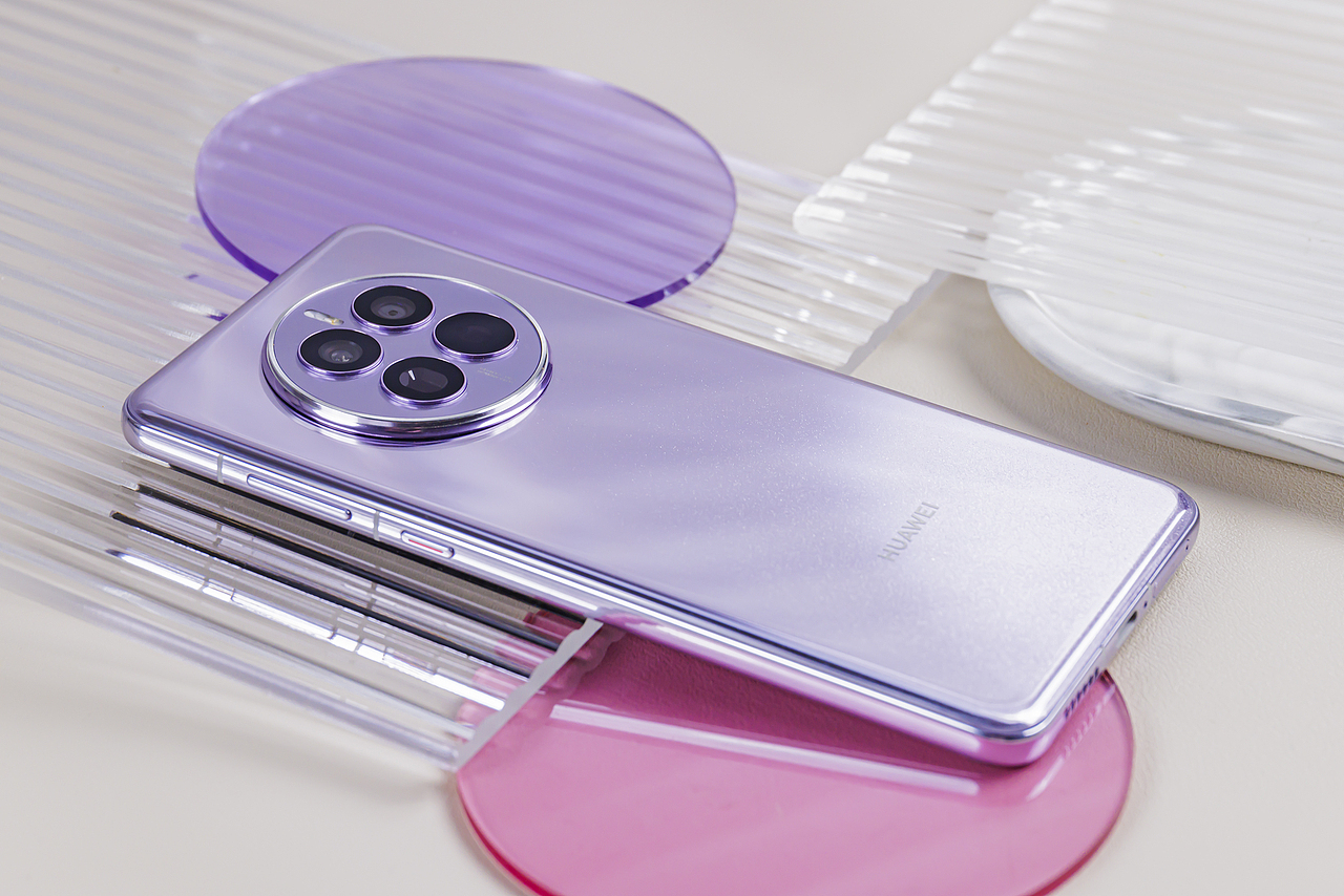 华为Mate50E流光紫图赏