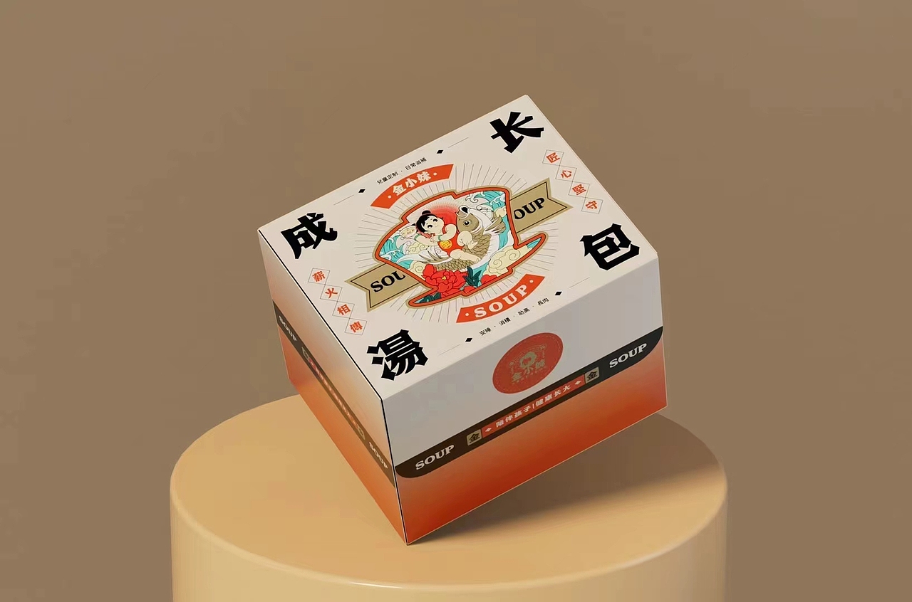 【金小妹】儿童成长汤包包装设计