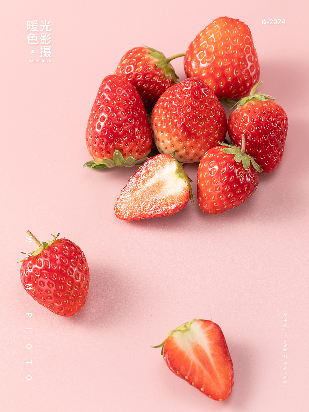 水果摄影 草莓拍摄 新鲜草莓 极简卡纸拍摄（图ZMzYxNzk0NzA0） - 美食摄影 - 站酷设计师暖色光影摄原创素材 - 站酷ZCOOL