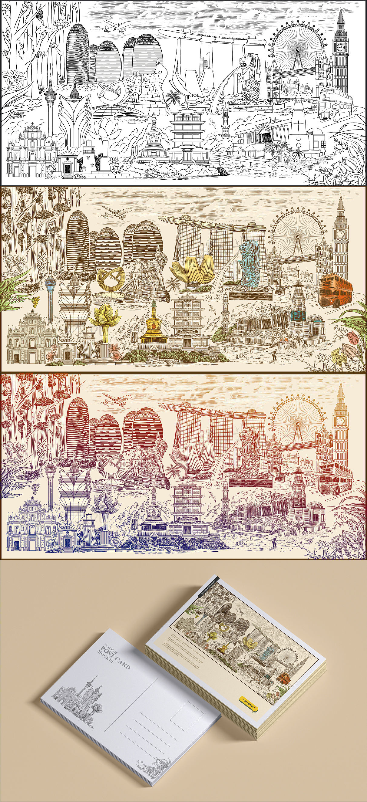 2023年部分版画商插分享（图ZMzU0MDY5NTA0） - 商业插画 - 站酷设计师沐光插画原创素材 - 站酷ZCOOL