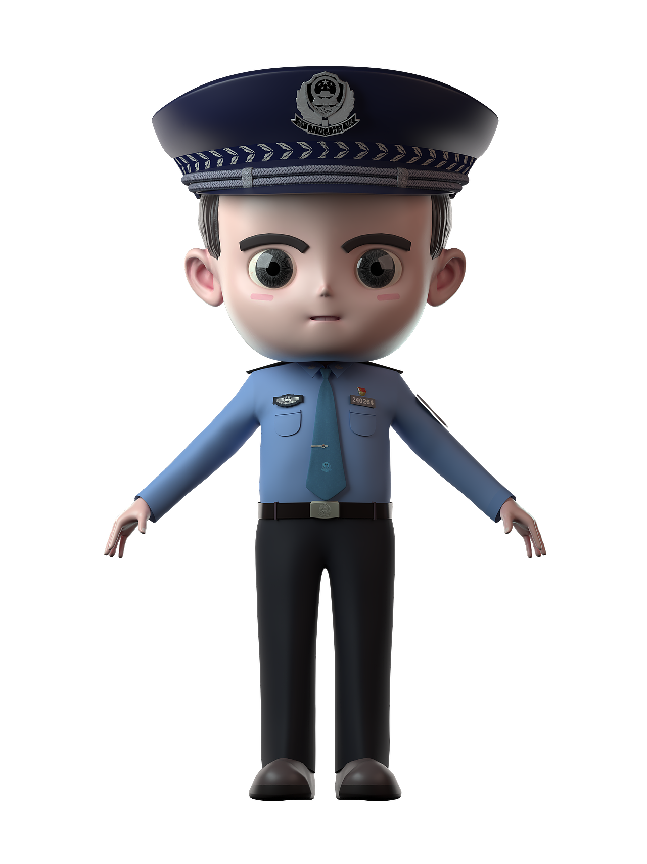 卡通警察小人动画模型制作