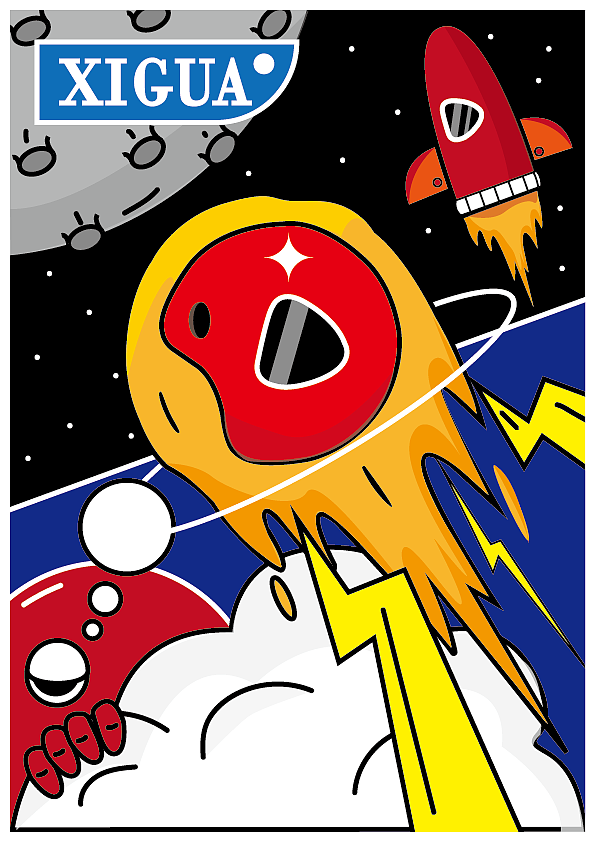 西瓜视频宣传插画海报