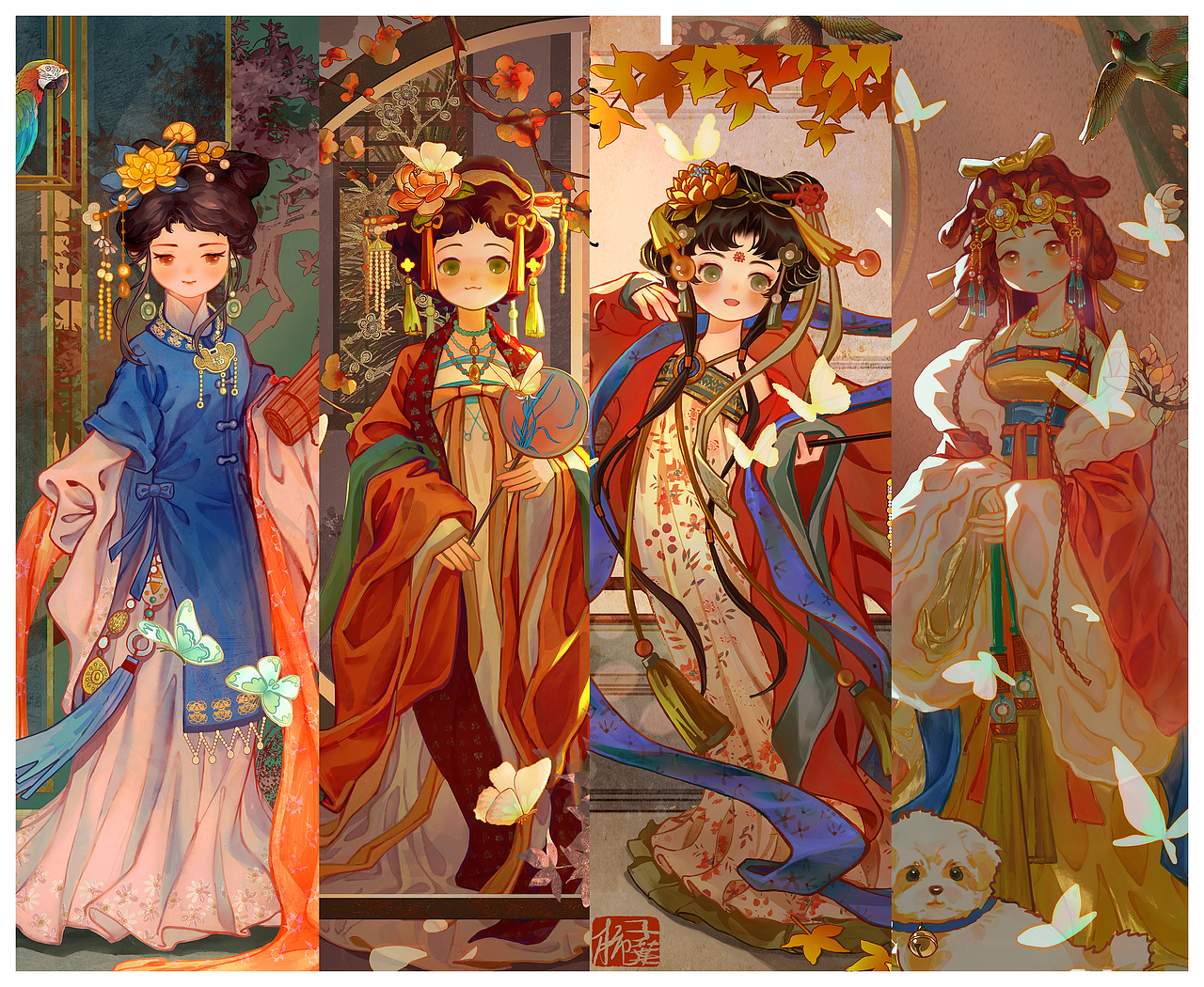 古风插画（图ZMzQ1MDk3ODI0） - 艺术插画 - 站酷设计师柿子葉原创素材 - 站酷ZCOOL