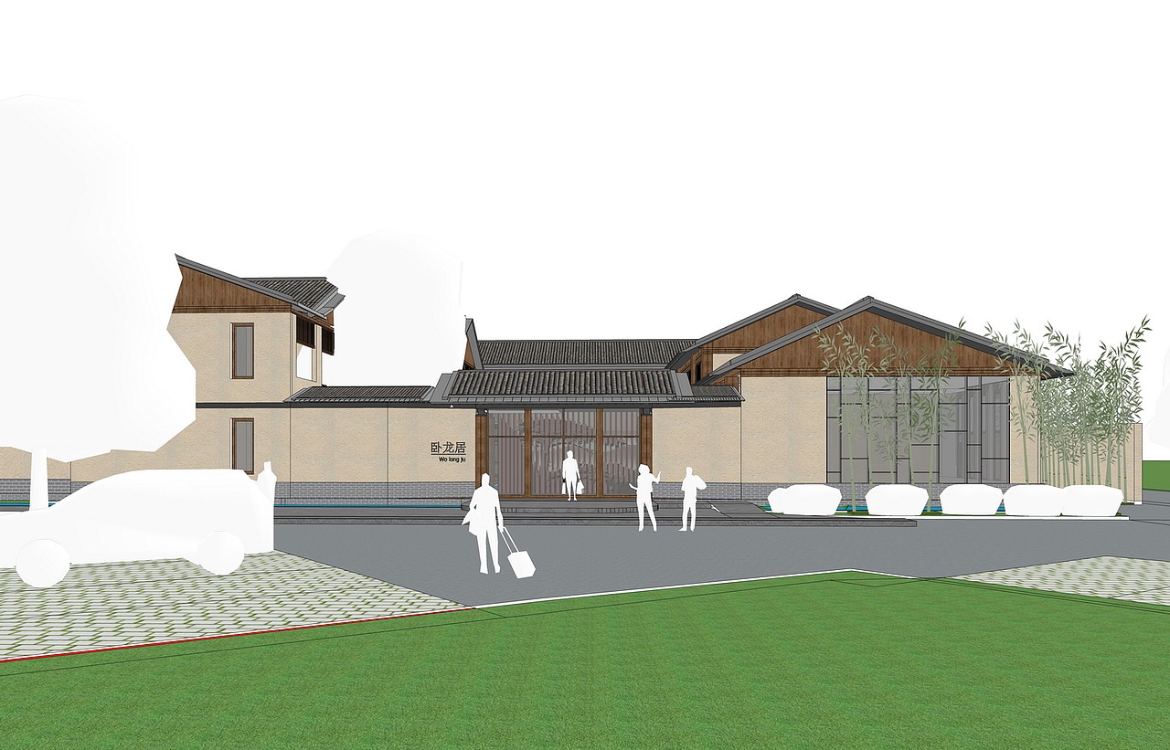 卧龙居民宿SU模型下载