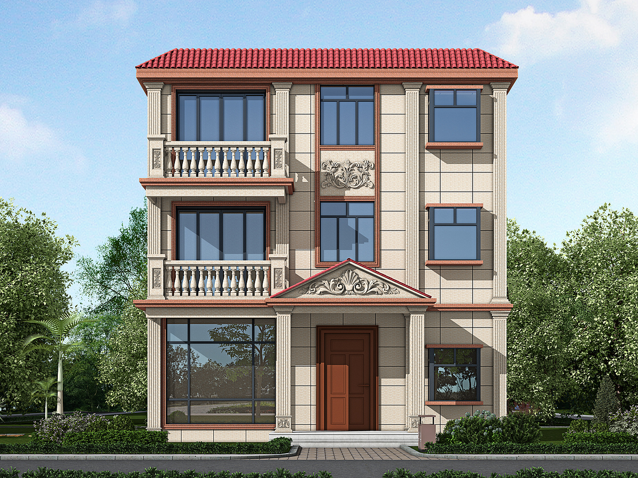 室外外墙效果图,