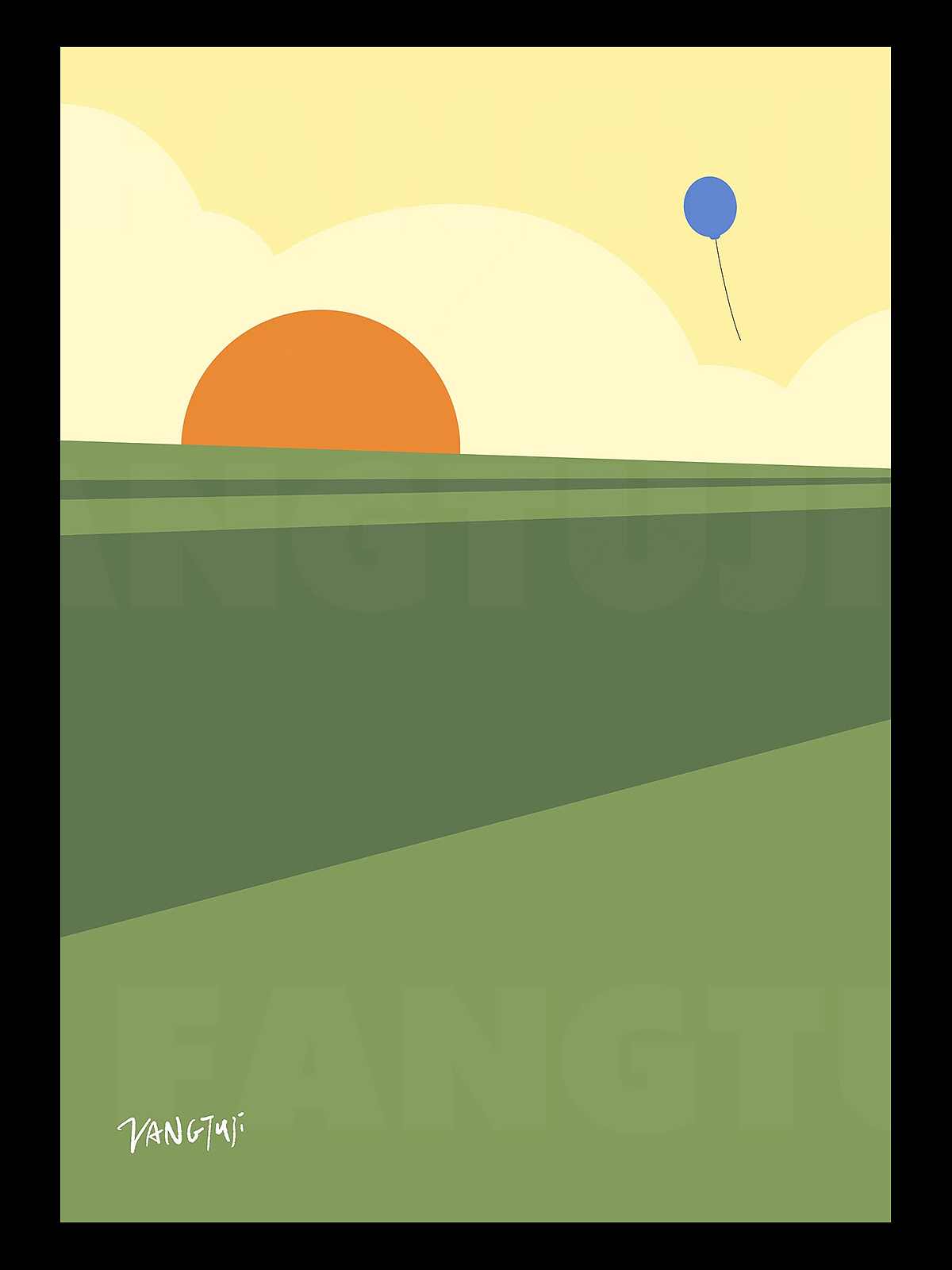 矢量手绘插画 山川河海春秋冬夏风景