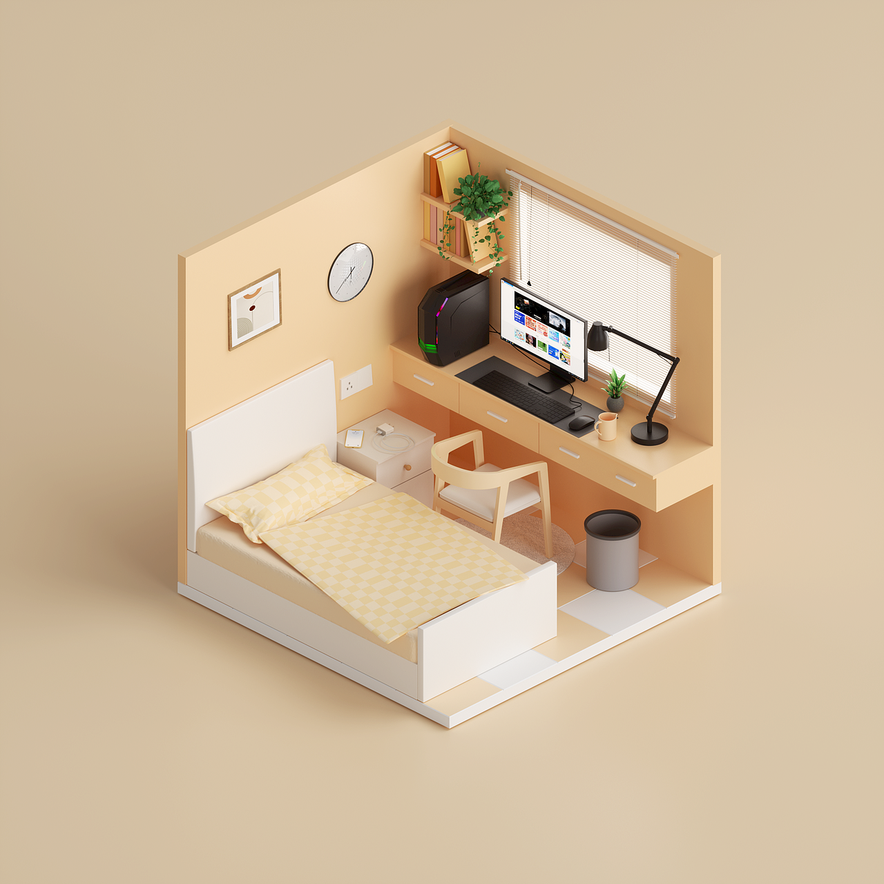 C4D小房间产品练习（图ZMzAwMzUzNjEy） - 场景 - 站酷设计师胡越越原创素材 - 站酷ZCOOL