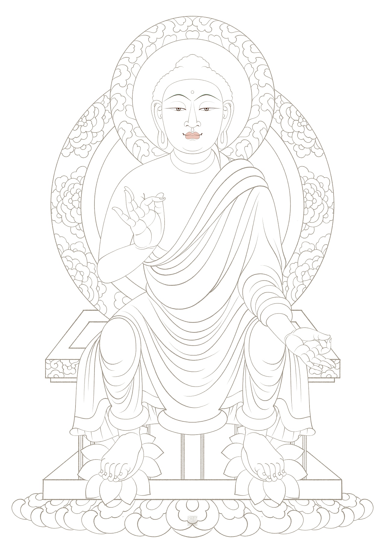 敦煌初唐220窟东壁说法图