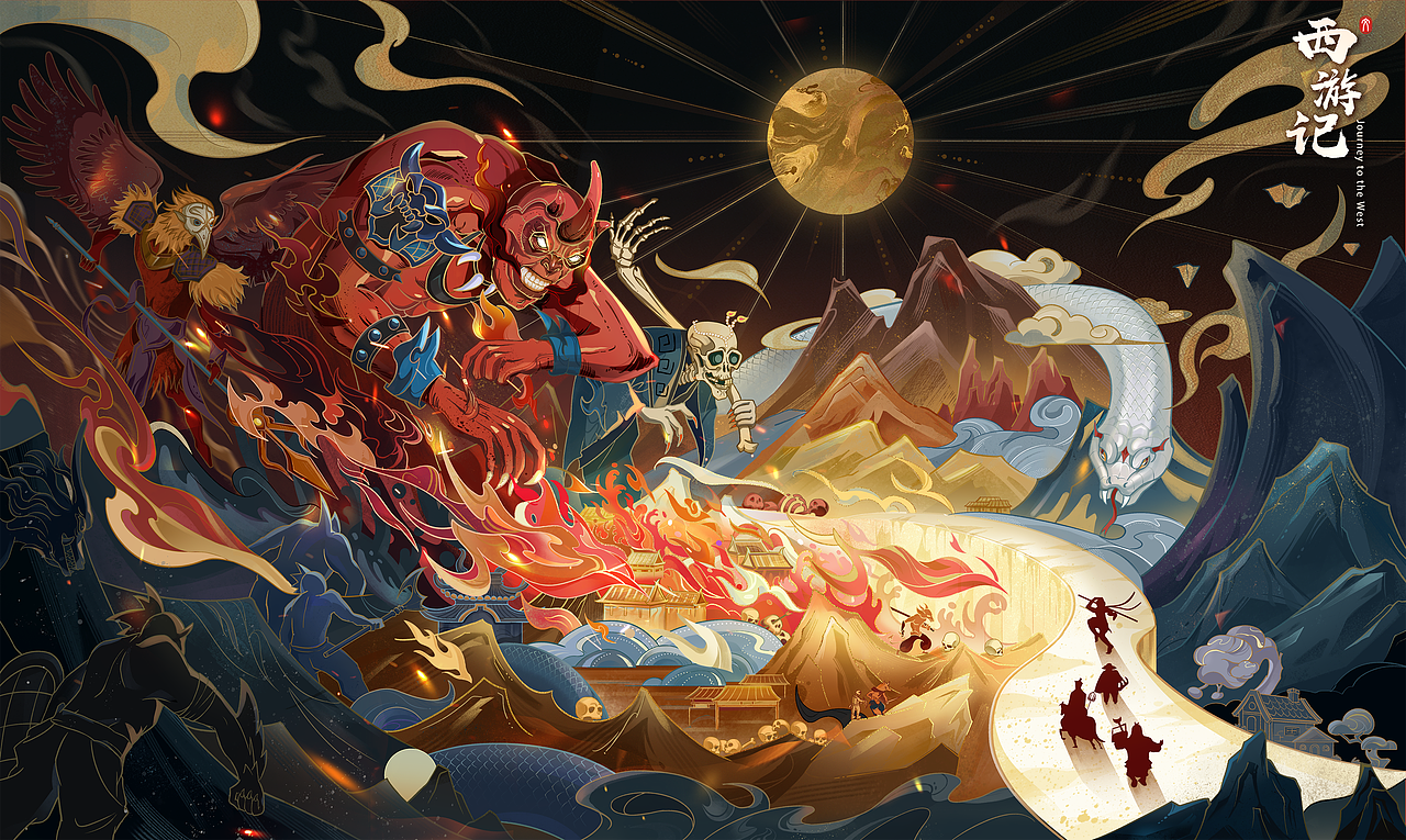 西游记——西天取经 原创插画kv