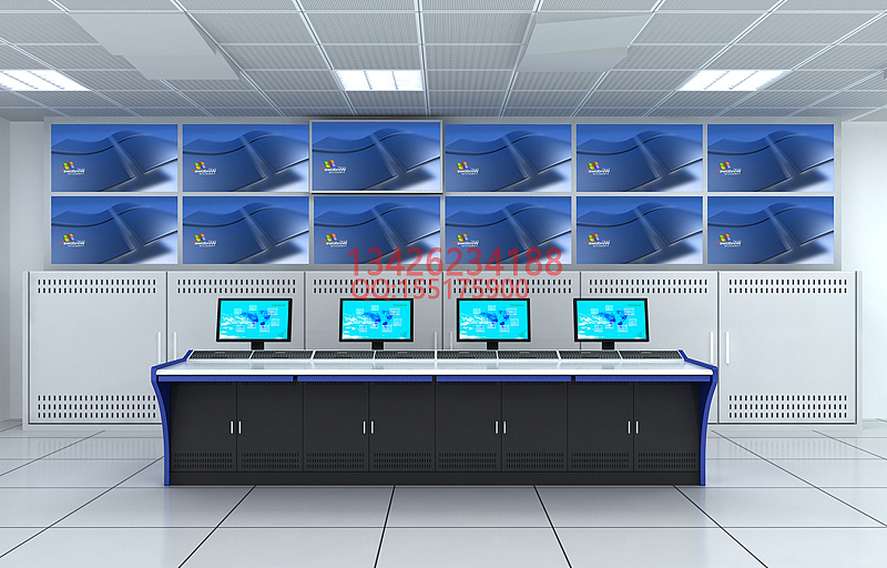 监控中心效果图,机房监控室效果图,大屏拼接屏