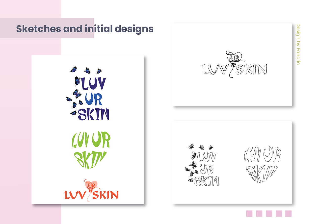 原创logo设计 - LUV UR SKIN 护肤品牌 案例分享（图ZMzU2MTI5NzI4） - Logo - 站酷设计师fanalic原创素材 - 站酷ZCOOL