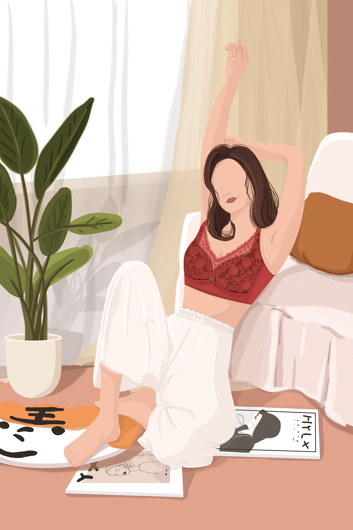 品牌插画|内衣插画 舒适功能性内衣