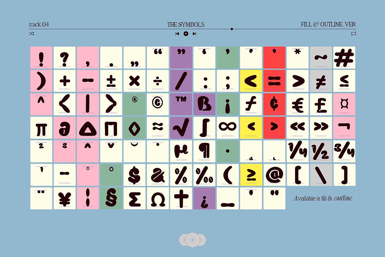 潮流趣味卡通涂鸦潮牌文创音乐海报标题气泡英文字体