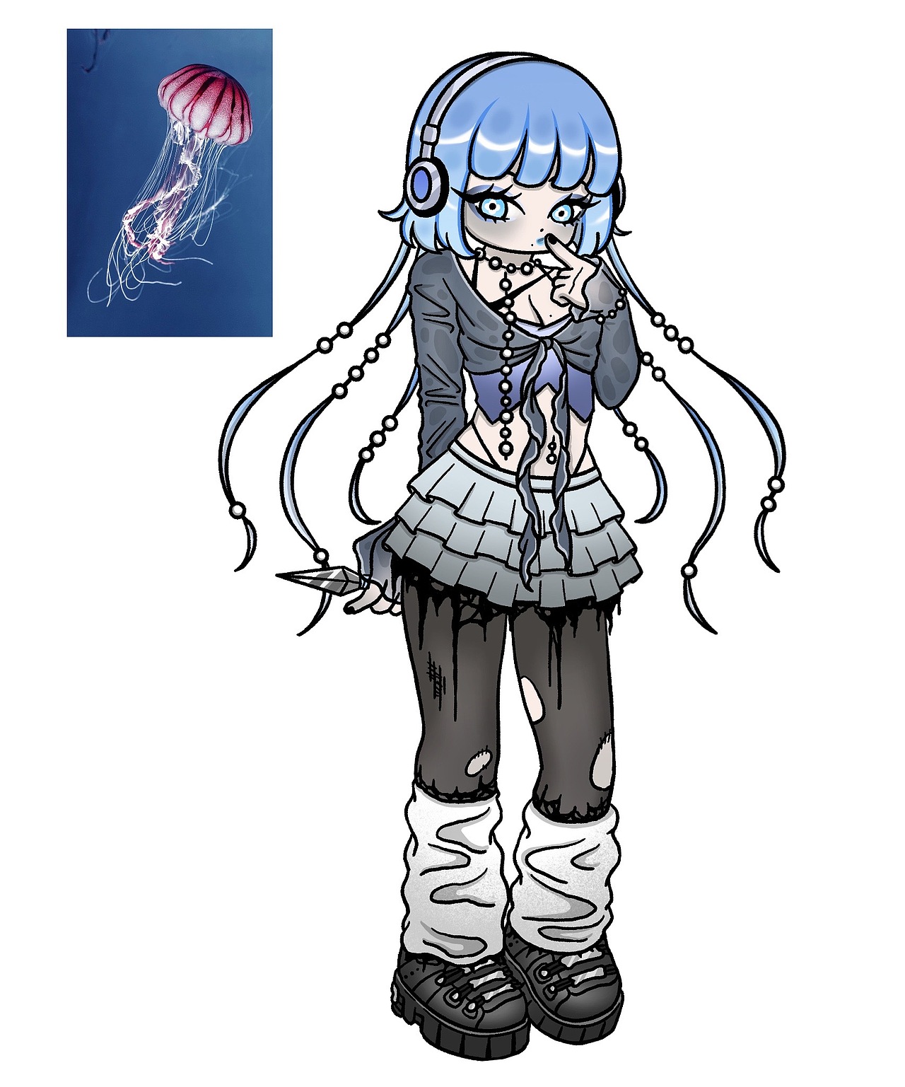 蓝色魔女人物设计