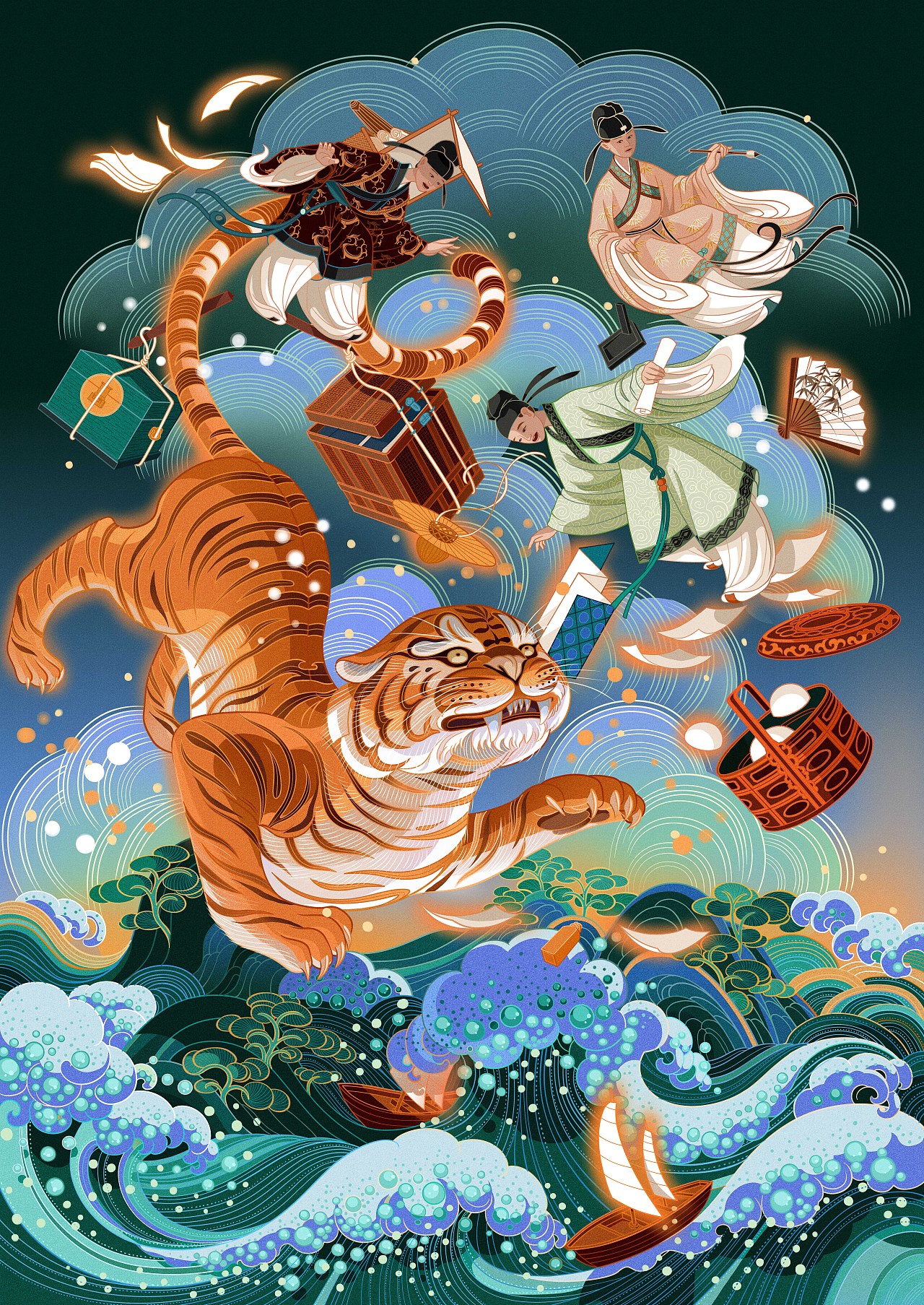 聊斋志异系列插画-《苗生》（图ZMzUwNTg2NzYw） - 商业插画 - 站酷设计师唐众汤忠原创素材 - 站酷ZCOOL