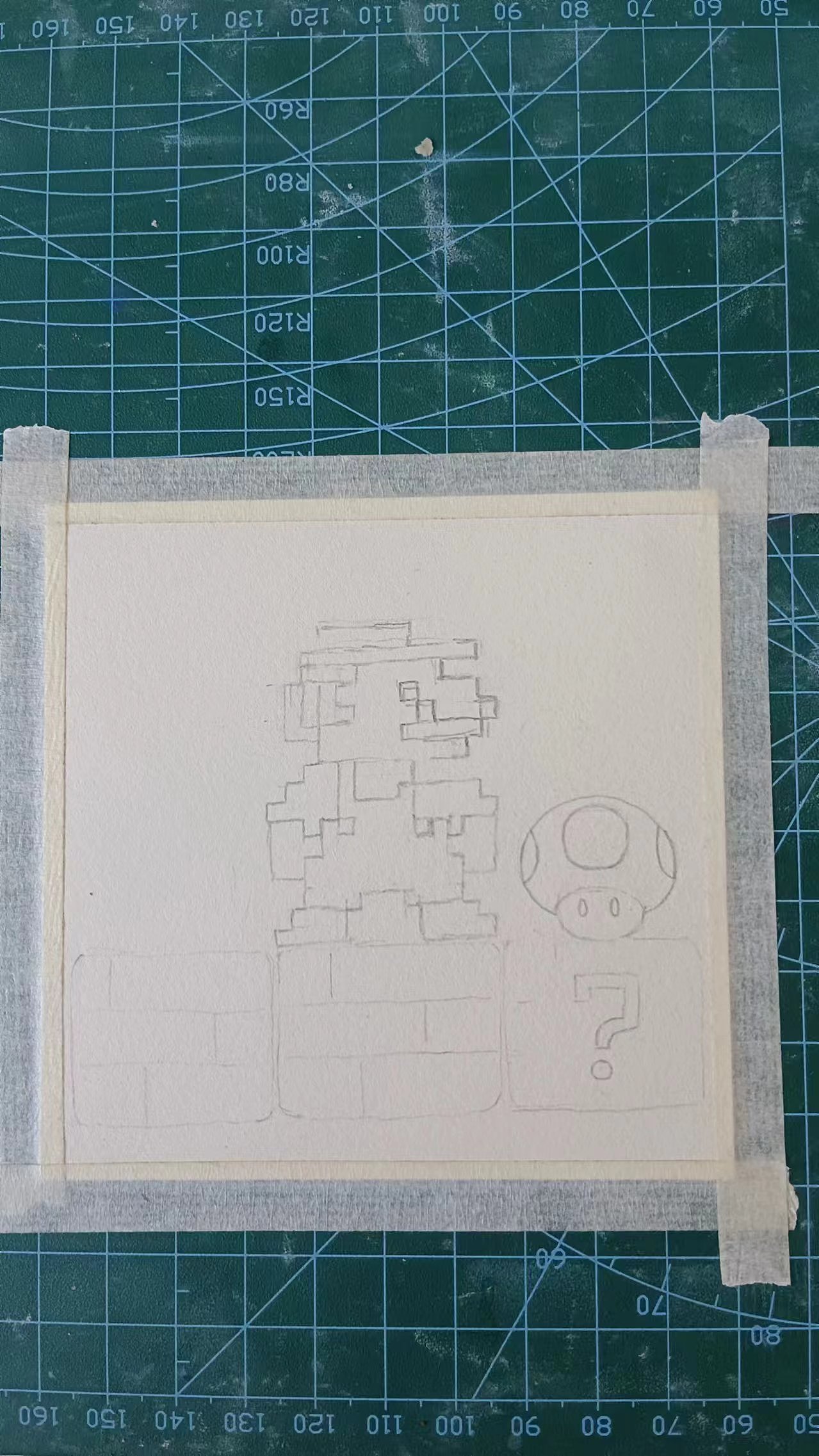 油画棒马赛克-超级玛丽