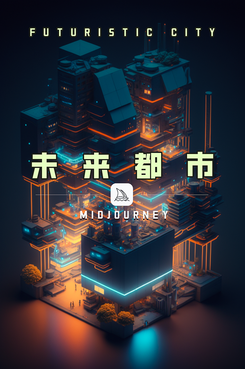 科幻城市风。Midjourney关键词分享。