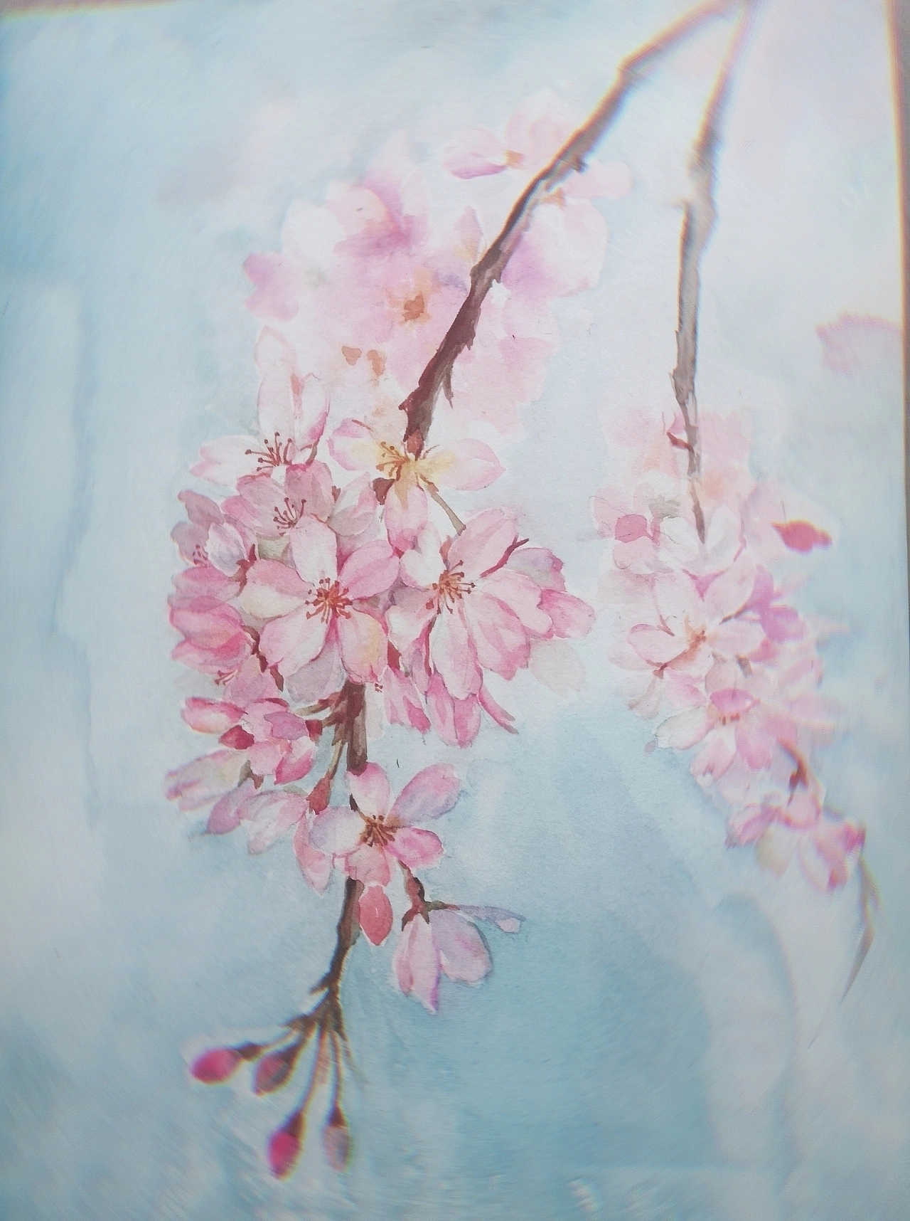 小院闲窗春色深-古风水彩练习