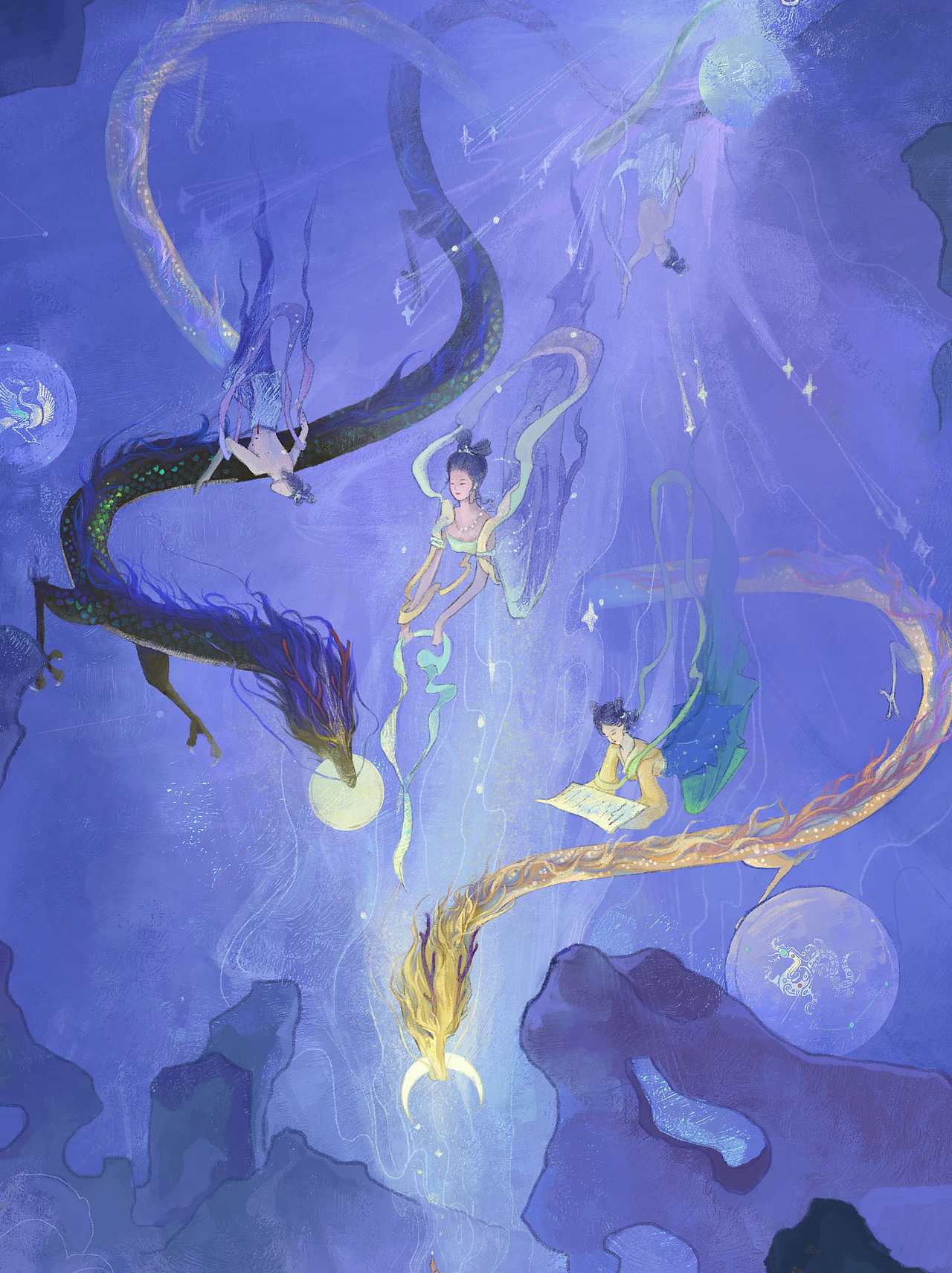 双龙（图ZMzU1NjMyOTQ4） - 商业插画 - 站酷设计师牧之的插画原创素材 - 站酷ZCOOL