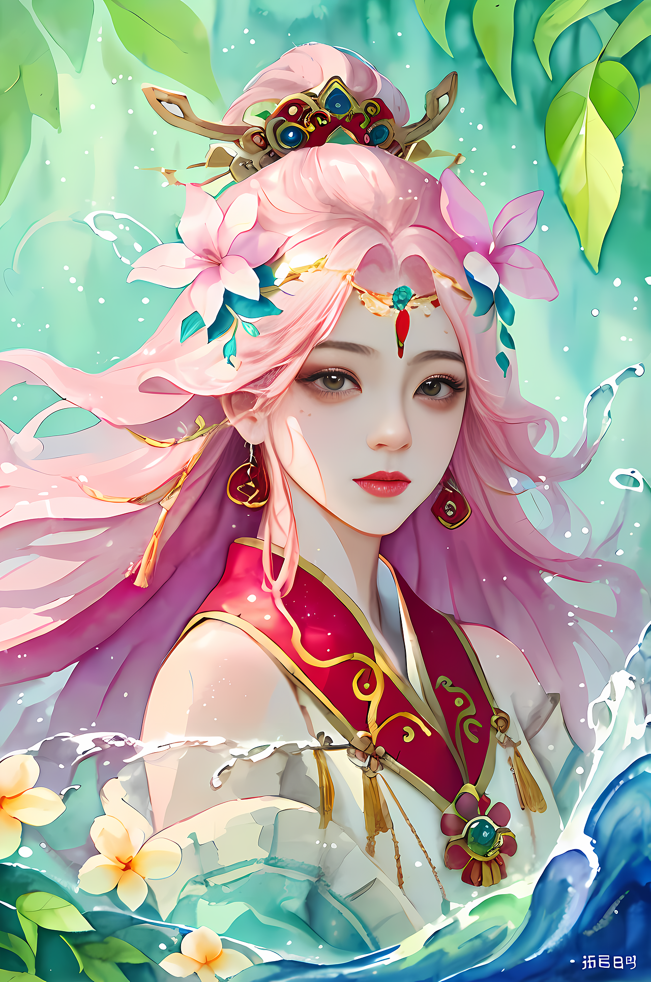 七彩中国风美女