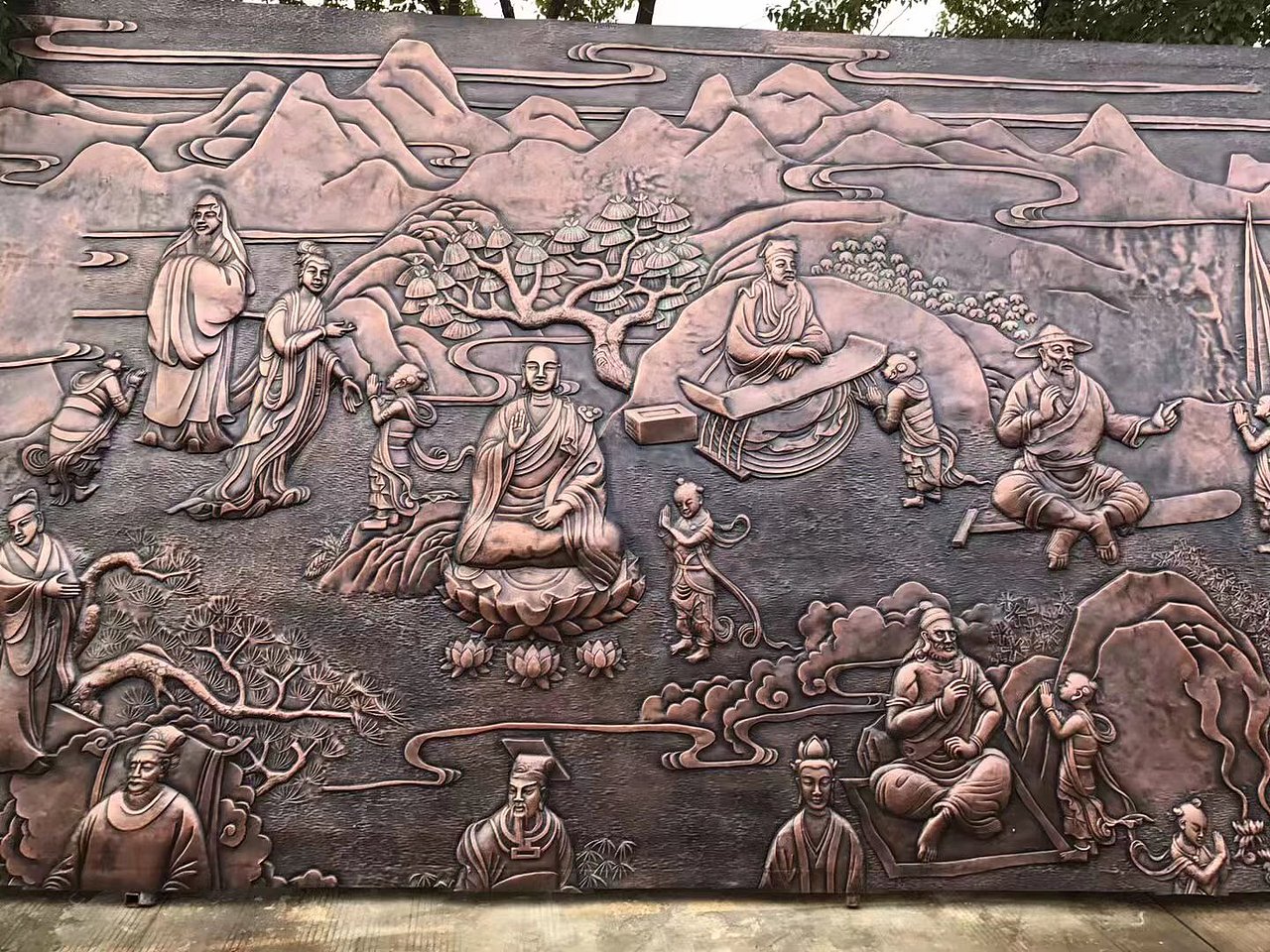 九江大型图案铜浮雕 定制紫铜锻造释迦牟尼佛