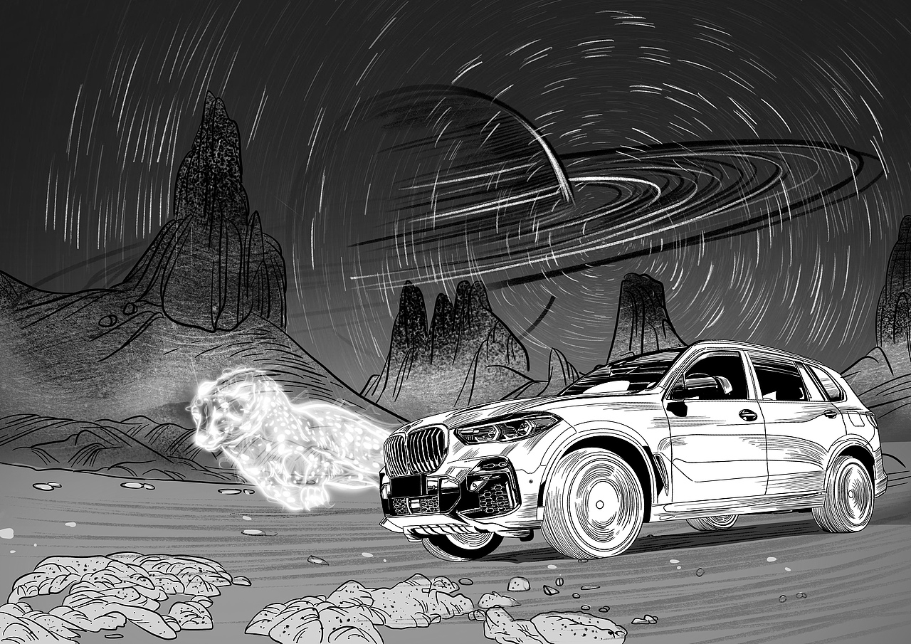 商業(yè)插畫-全新BMW THE X5新車發(fā)布（圖ZMzAyMDg1ODg4） - 商業(yè)插畫 - 站酷設計師Momo_沫沫原創(chuàng)素材 - 站酷ZCOOL