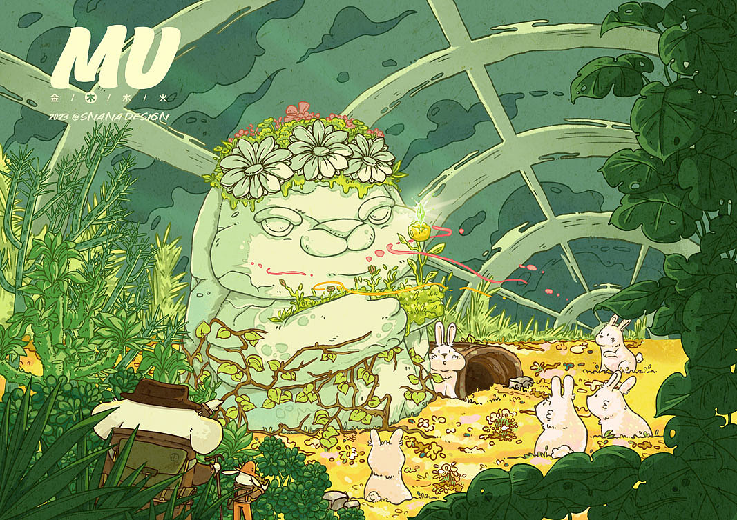 原创插画丨金木水火兔系列（图ZMzU5MTQ2ODUy） - 商业插画 - 站酷设计师画个九沙SNA原创素材 - 站酷ZCOOL