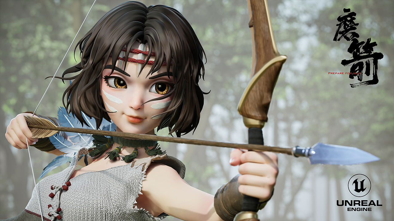 《磨箭-夏装》国风卡通角色（图ZMzU2MTgzOTUy） - 人物/生物 - 站酷设计师做模型的泰勒原创素材 - 站酷ZCOOL