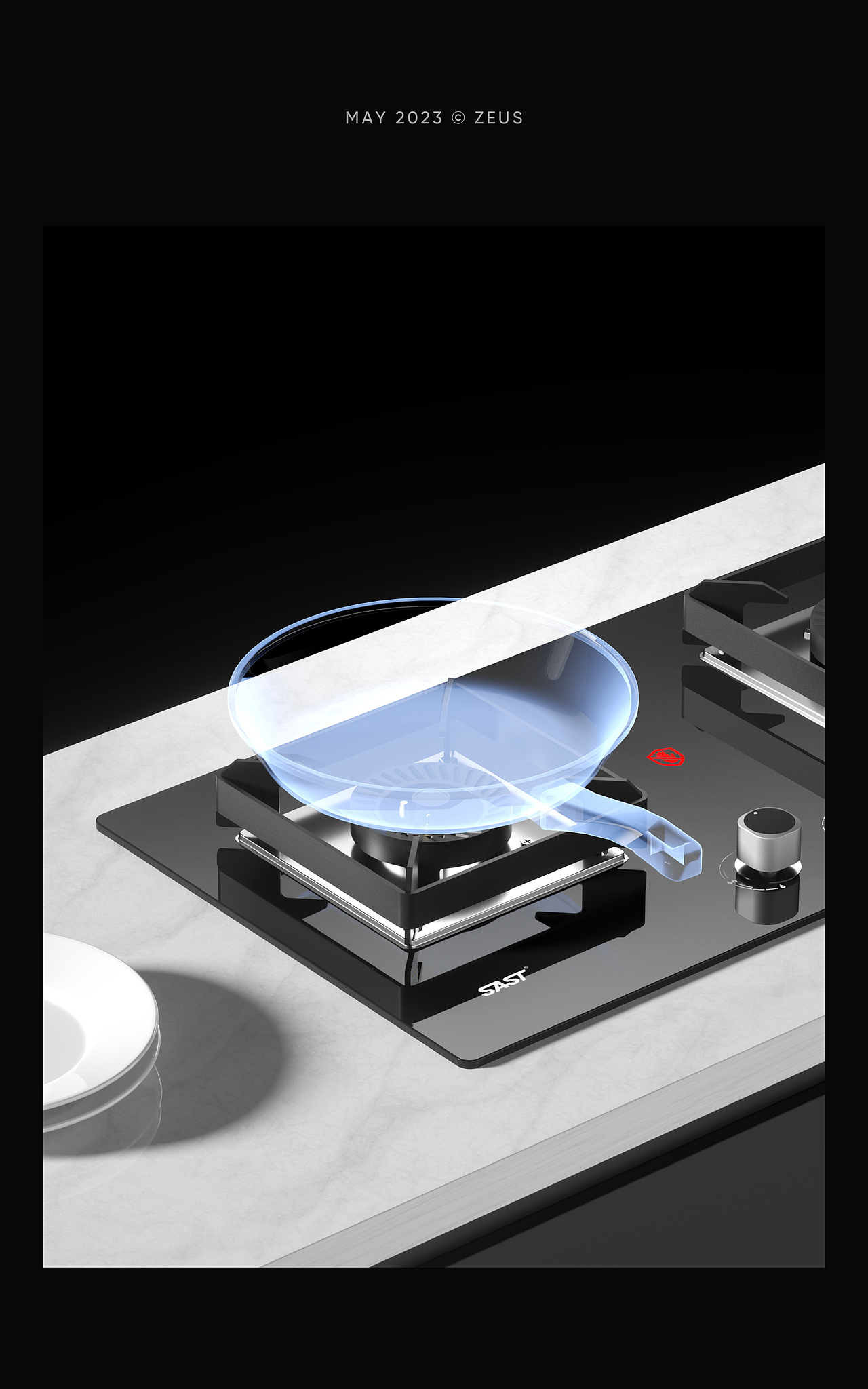 2023 先科|燃气灶场景渲染2款