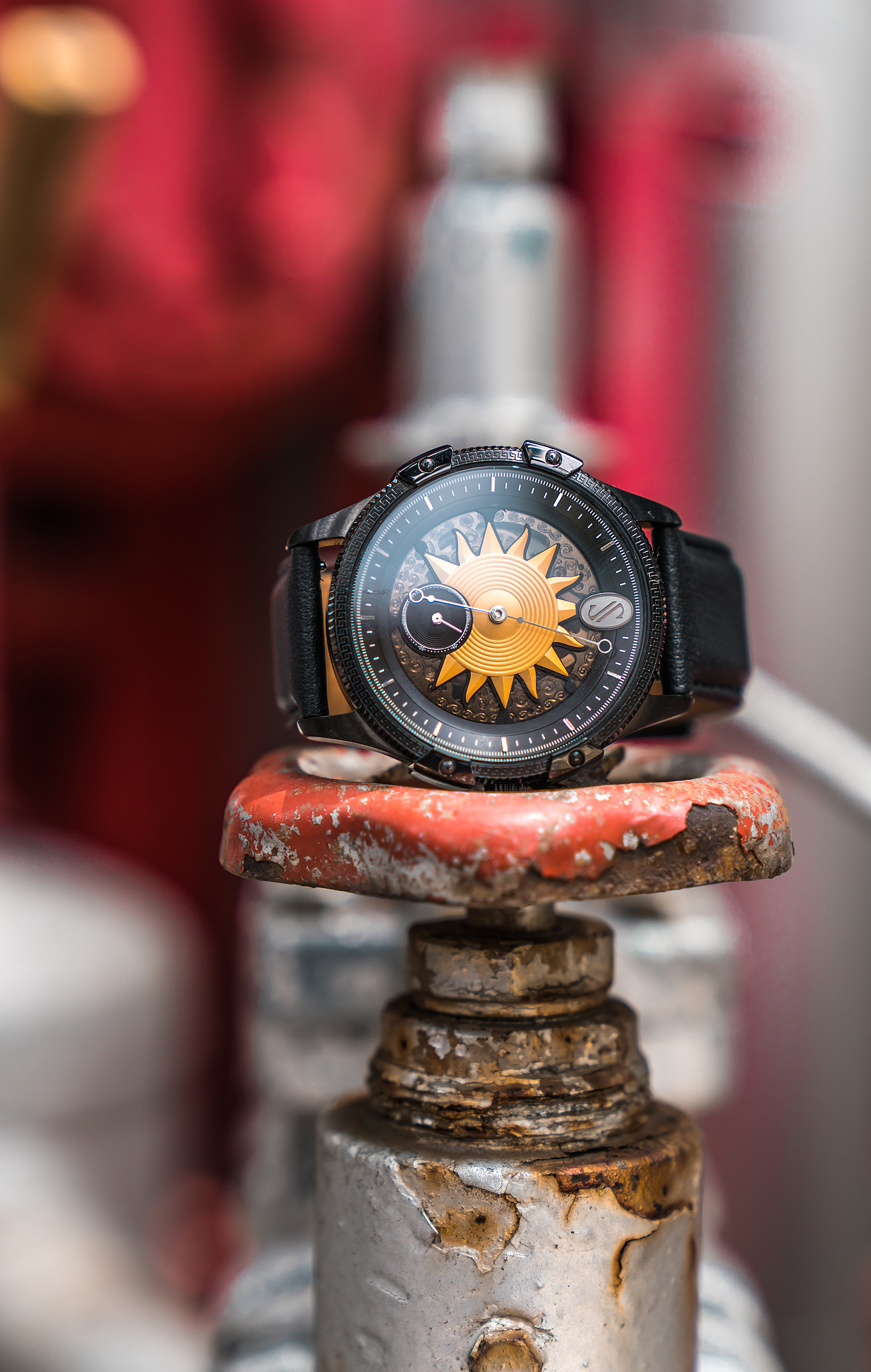 手表拍摄 男表 机械表 户外场景图