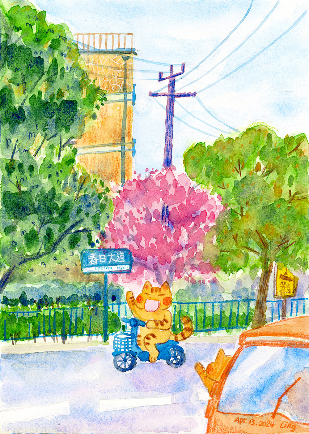 路边转角处邂逅春天