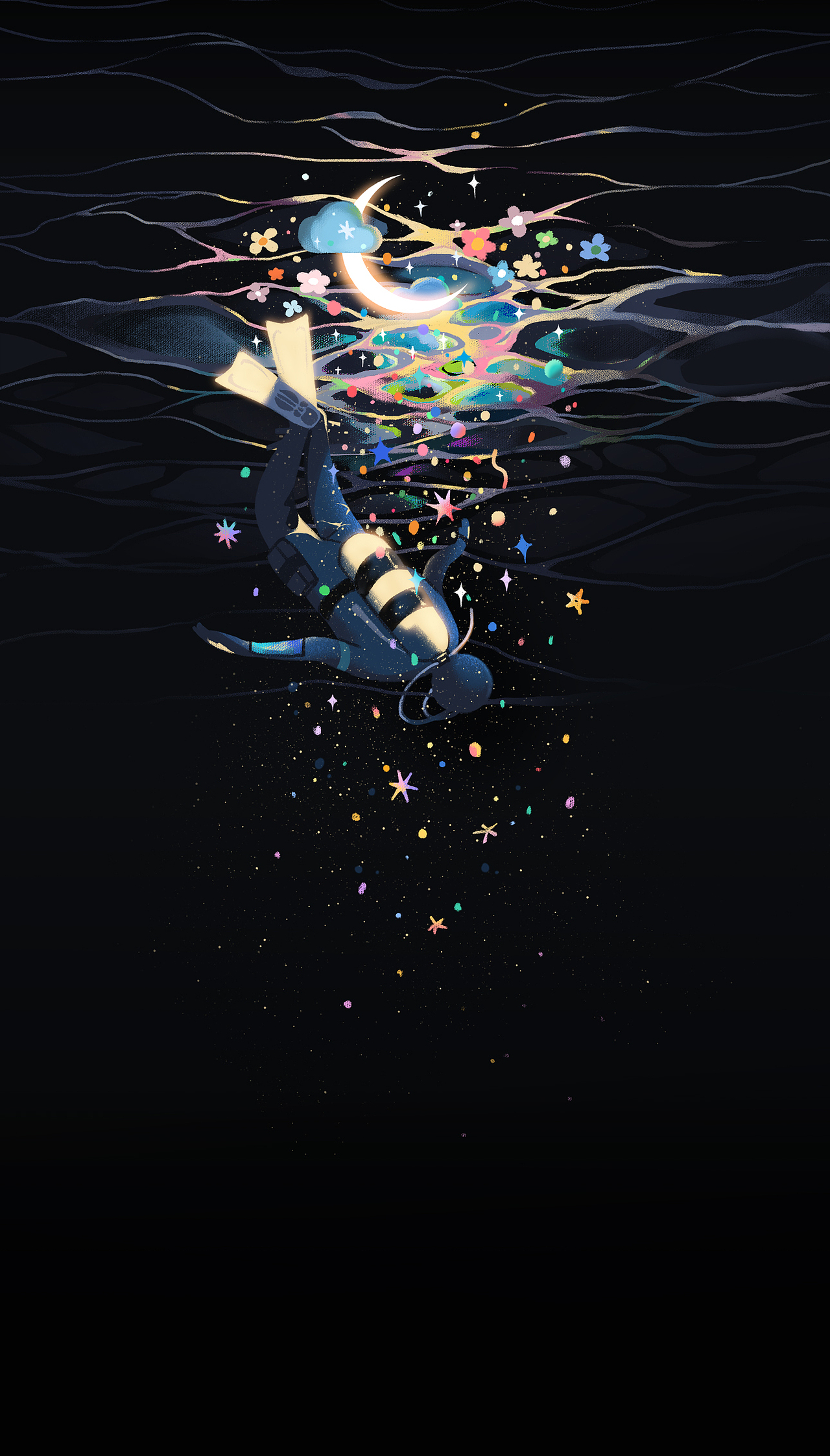 繁星計劃-潛入（圖ZMzE2NjYyMzc2） - 藝術(shù)插畫 - 站酷設(shè)計師一顆魚仔原創(chuàng)素材 - 站酷ZCOOL