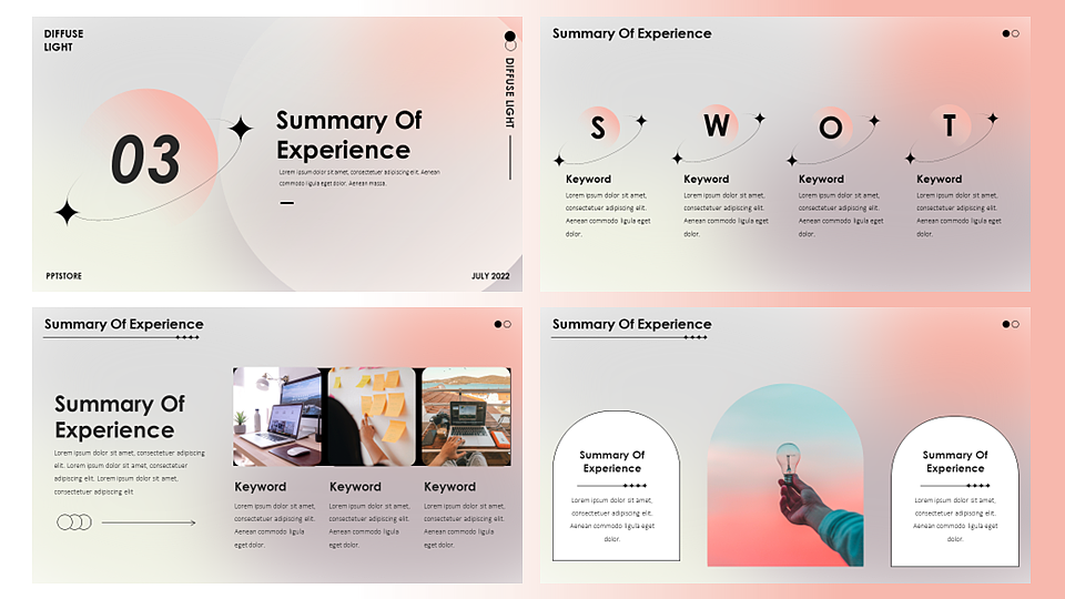 【耀你好看】弥散光极简实用商务时尚PPT