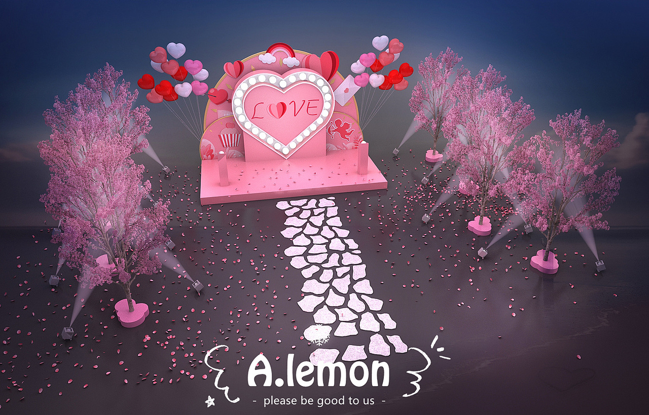 桃花节美陈打卡点（图ZMzI0OTU0NjU2） - 展陈设计 - 站酷设计师柠檬之恋原创素材 - 站酷ZCOOL