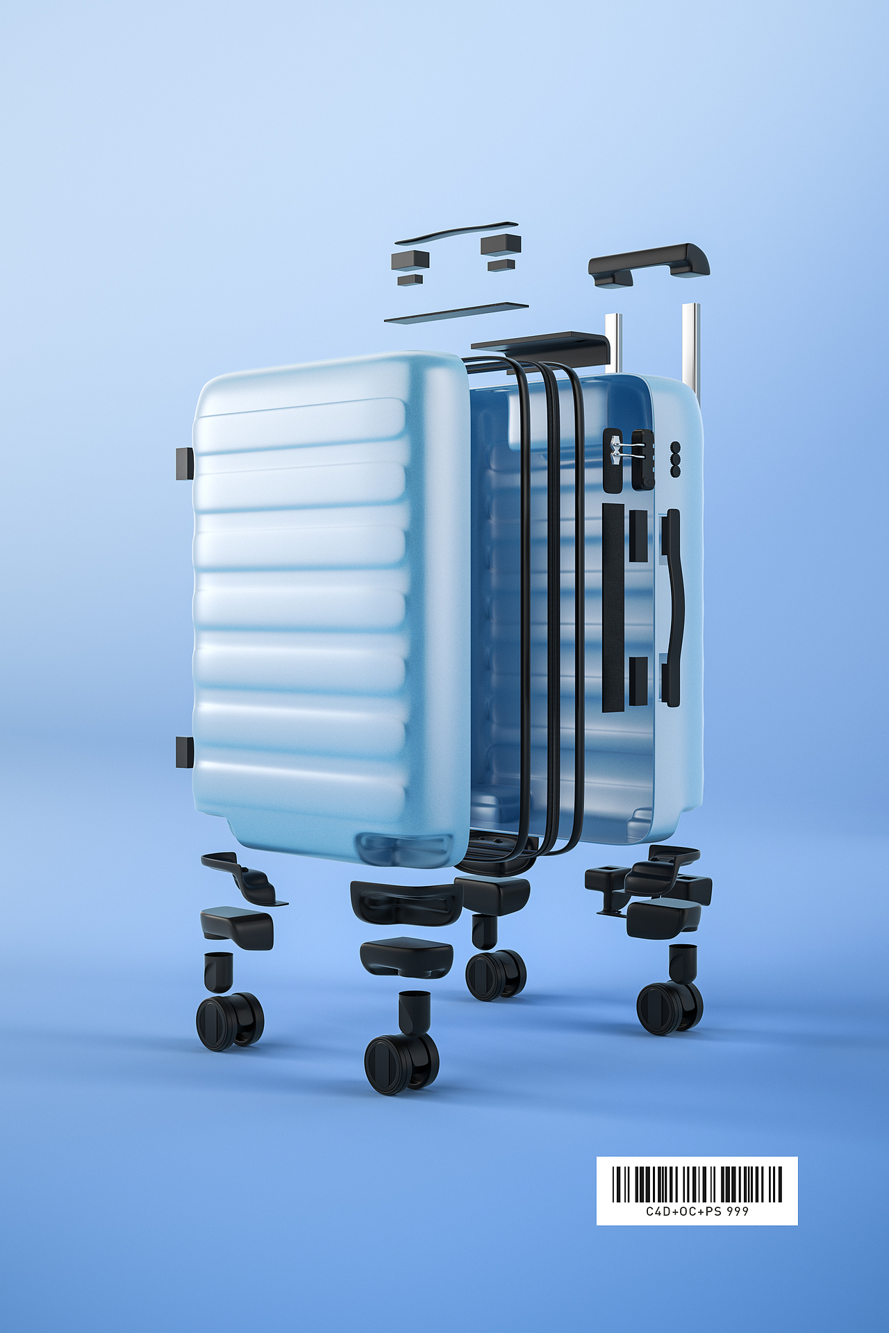 一组行李箱的渲染（图ZMzE4MDMzNDQ4） - 产品 - 站酷设计师Dragon_C4D原创素材 - 站酷ZCOOL