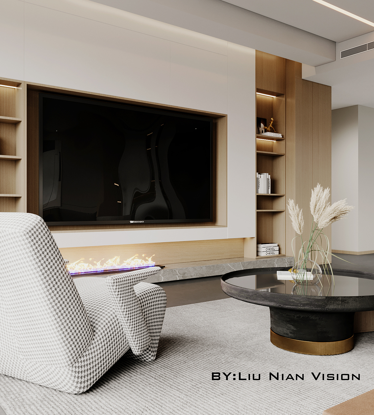 现代简约平层分享（图ZMzE2MTM4NjI0） - 家装设计 - 站酷设计师流年效果图表现原创素材 - 站酷ZCOOL