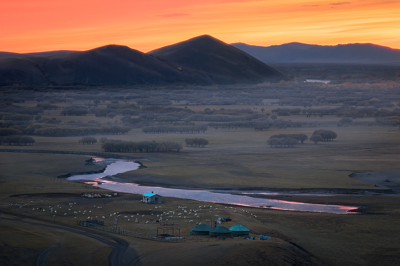 秋天的呼伦贝尔 - 御3无人机长焦拍摄