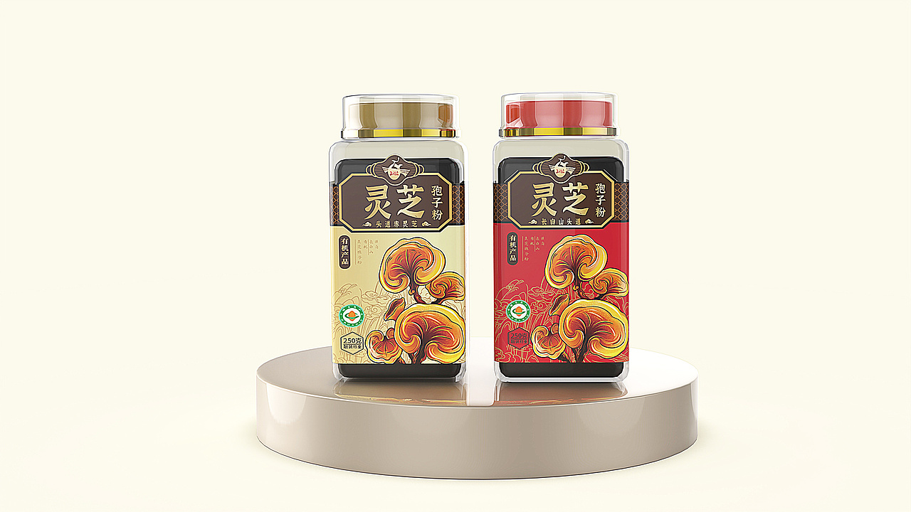 灵芝标签设计