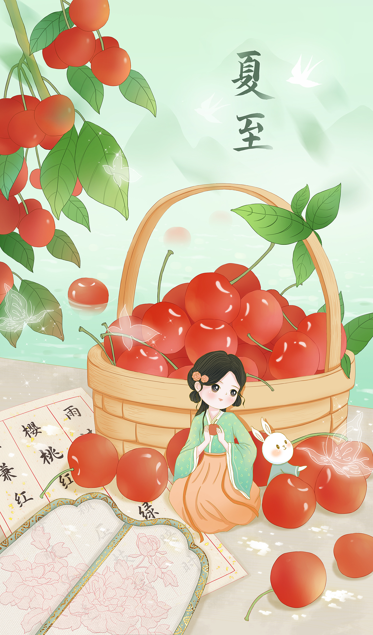 二十四节气系列国风插画（图ZMzQzMjYxNDcy） - 海报 - 站酷设计师仙楂兔原创素材 - 站酷ZCOOL