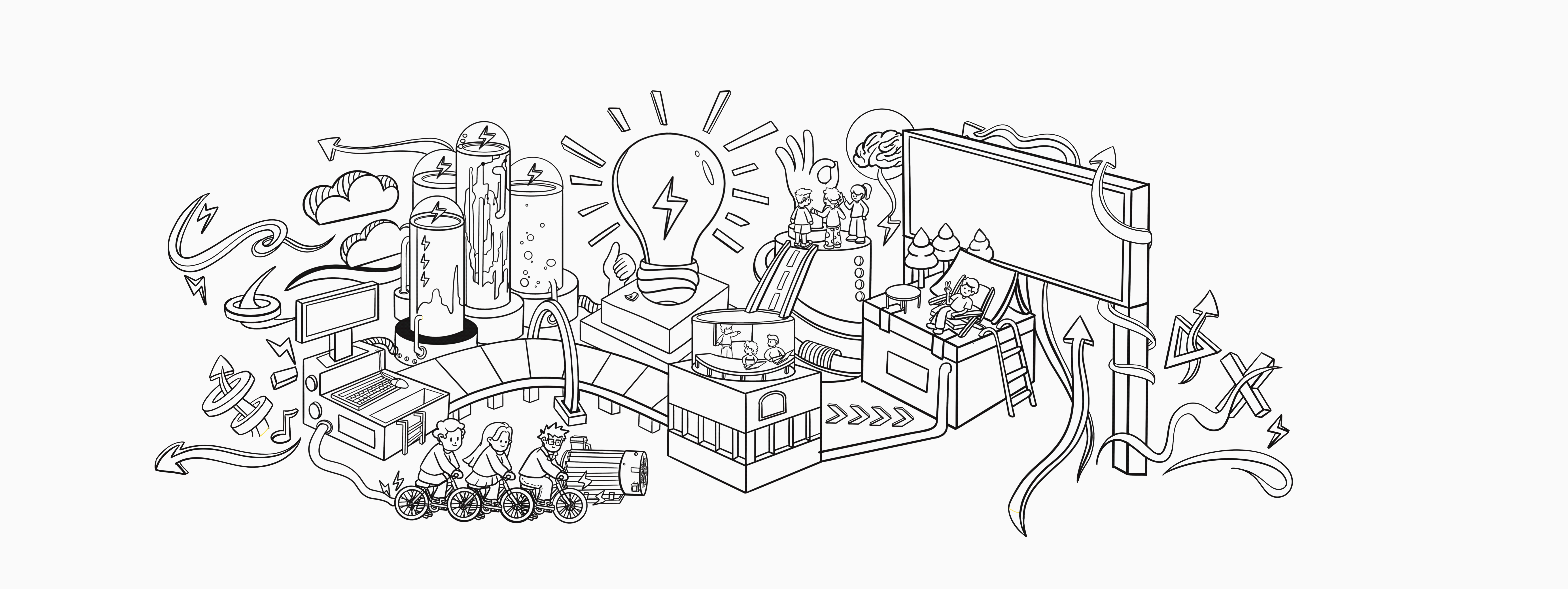 开灯设计公司创意插画（图ZMzExNjA5NTg4） - 海报 - 站酷设计师设计一个未来巴原创素材 - 站酷ZCOOL