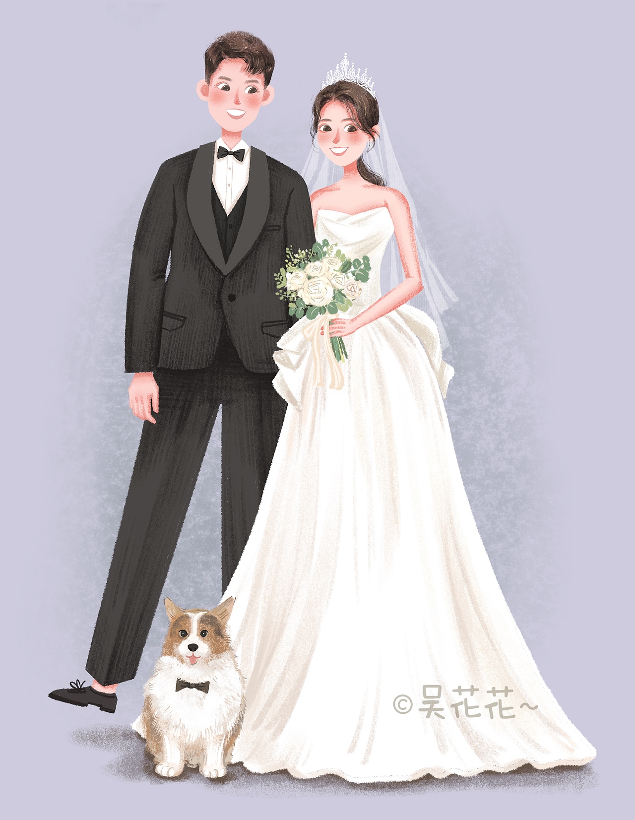 婚礼手绘图1（图ZMzYyNzEyMDk2） - 商业插画 - 站酷设计师w吴花花原创素材 - 站酷ZCOOL