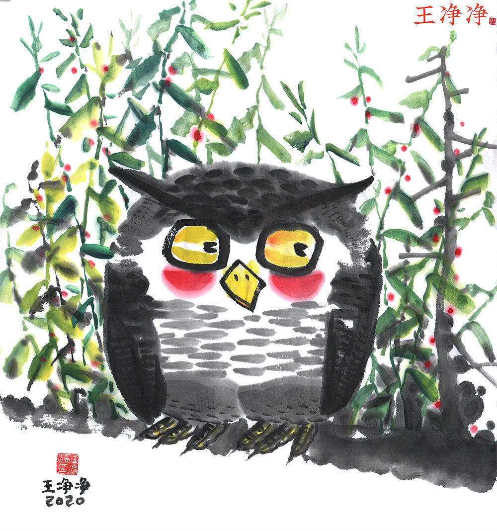 36幅萌趣水墨猫头鹰系列插画 用水墨画猫头鹰（图ZMjk4MDM0MjQw） - 绘画 - 站酷设计师画儿晴天原创素材 - 站酷ZCOOL