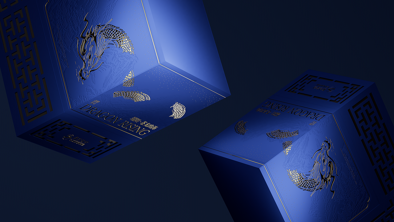 洋河 蓝色经典 x 精挑细选 [苍龙出海]礼品包装设计（图ZMzY5MTg0NDU2） - 包装 - 站酷设计师薛五福geigei原创素材 - 站酷ZCOOL