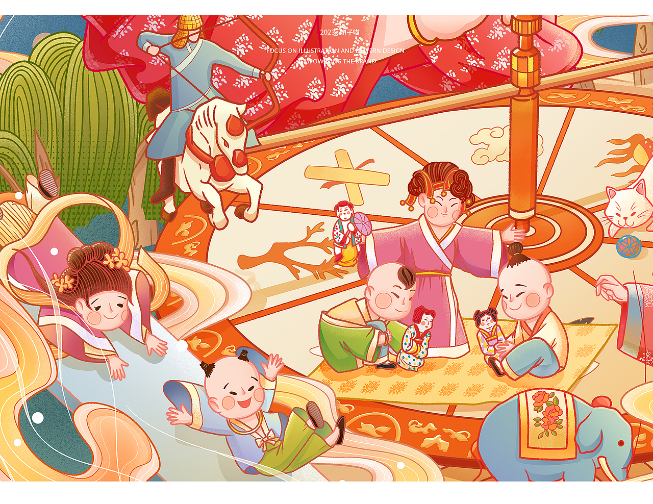 新国潮插画&商业合作插画小合集（图ZMzQ1MjcwMDU2） - 商业插画 - 站酷设计师妍子喵工作室原创素材 - 站酷ZCOOL