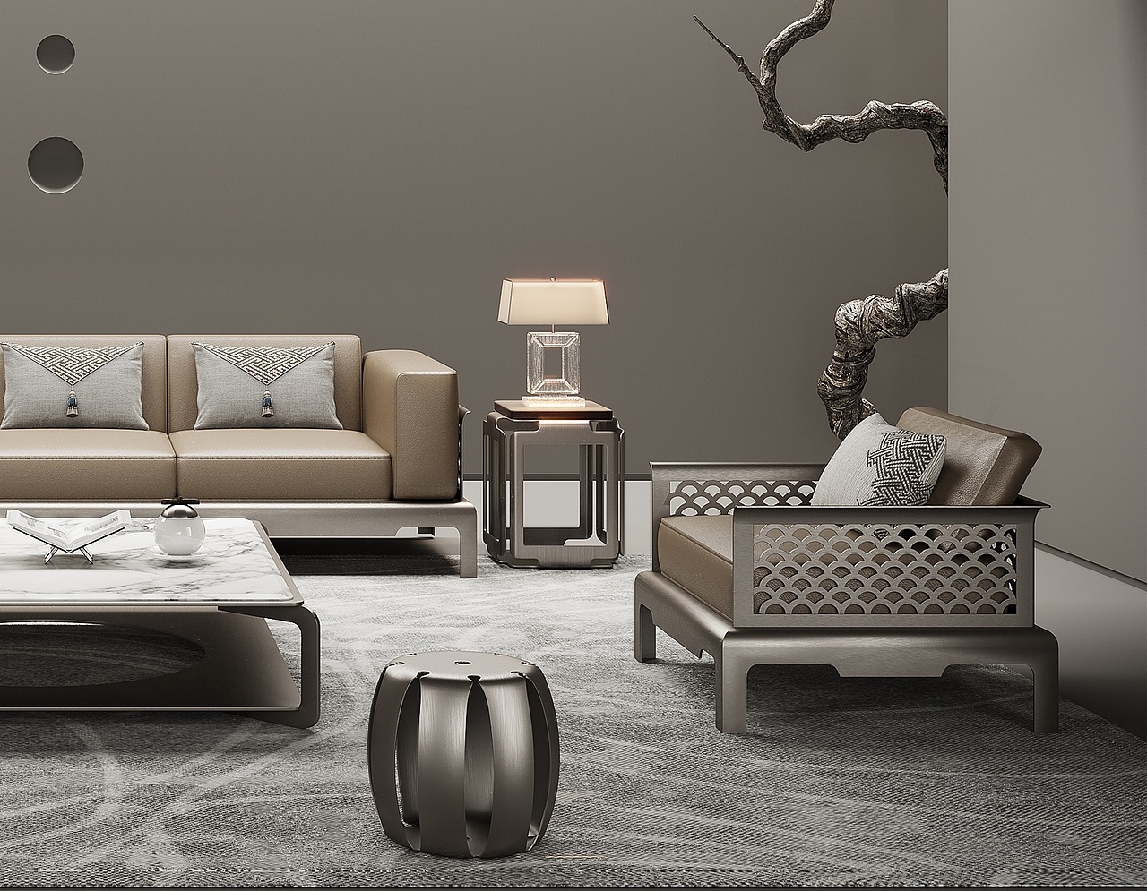 新中式家具建模渲染 《先生活》